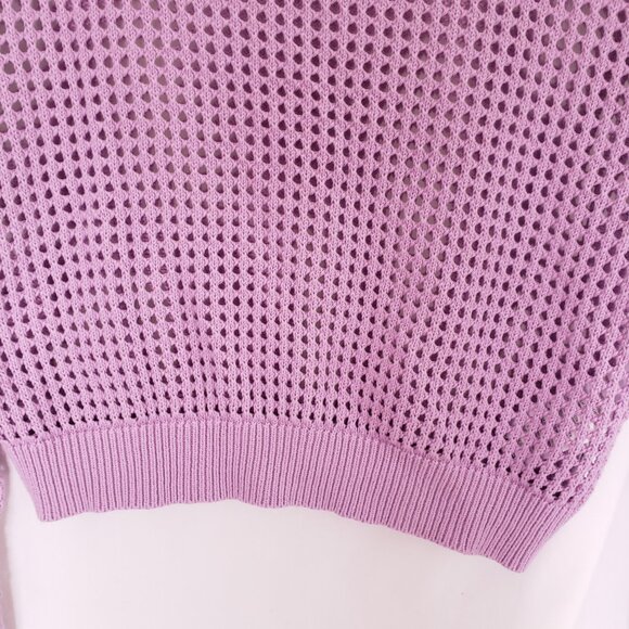 Calvin Klein Jeans Lavender 100% Cotton Open Stitch Sweater Size Petite Small - Picture 7 of 14